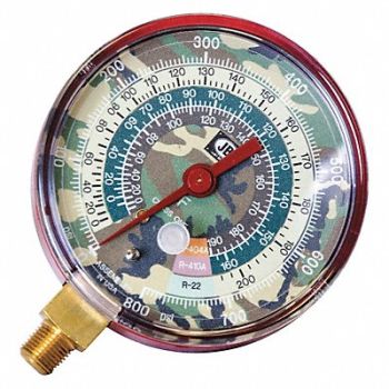 JB INDUSTRIES Gauge 3-1/8In Dia High Side Camo 800 psi, 35YX41