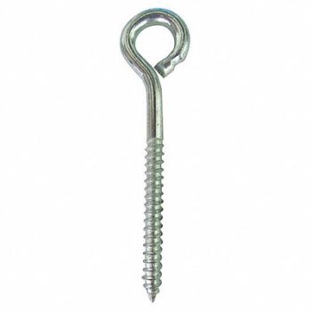 GRAINGER APPROVED Eye Wood Screw Shank D 1/4 in PK10, 35Z558