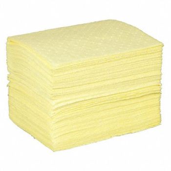 CONDOR Absorbent Pad Chem/Hazmat Yellow PK100, 35ZP98