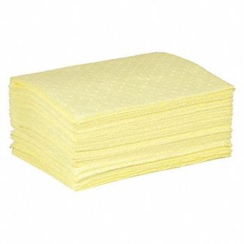 CONDOR Absorbent Pad Chem/Hazmat Yellow PK50, 35ZP99