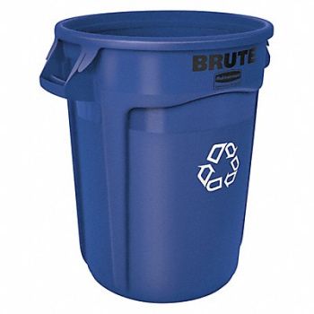 RUBBERMAID COMMERCIAL PRODUCTS Recycling Receptacle Blue 32 gal., 35ZU72