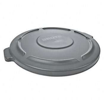 RUBBERMAID COMMERCIAL PRODUCTS J2224 Trash Can Top Flat Snap-On Closure Gray, 35ZU76