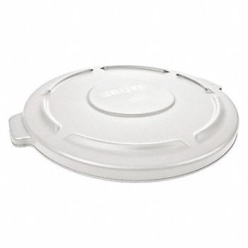 RUBBERMAID COMMERCIAL PRODUCTS J2224 Trash Can Top Flat Snap-On Closure White, 35ZU77