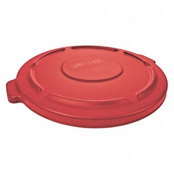 RUBBERMAID COMMERCIAL PRODUCTS J2224 Trash Can Top Flat Snap-On Closure Red, 35ZU78
