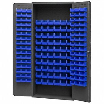 DURHAM MFG K4894 Bin Cabinet 84 x36 x18 Gray 156BlueBns, 36EZ96
