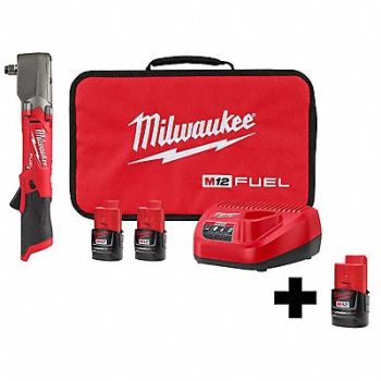 MILWAUKEE M12 1/2 Right Angle Impact Wrench Kit, 361AV4