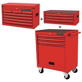 WESTWARD Rolling Cabinet.3 Drawers, 361LM7