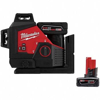 MILWAUKEE M12 3-Plane Laser Kit M12 XC 4.0 Battery, 387WK6
