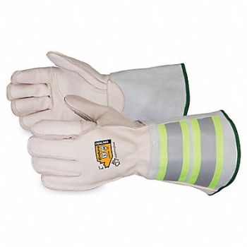 SUPERIOR GLOVE Leather Gloves White Glove Size XL PR, 55ND99
