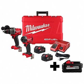 MILWAUKEE M18 2-Tool Combo Kit w extra 8.0 Battery, 385XM5