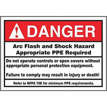 ACCUFORM Arc Flash Label 3 1/2 inx5 in Vinyl, 36A908