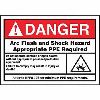 ACCUFORM Arc Flash Label 3 1/2 inx5 in Vinyl, 36A909
