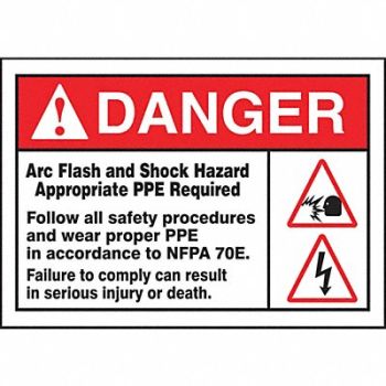 ACCUFORM Arc Flash Label 7 inx10 in Vinyl, 36A912