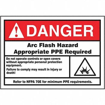 ACCUFORM Arc Flash Label 3 1/2 inx5 in Vinyl, 36A914