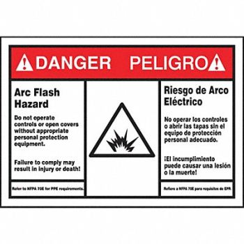ACCUFORM Arc Flash Label 3 1/2 inx5 in Vinyl, 36A915