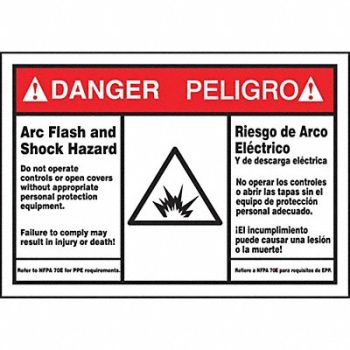 ACCUFORM Arc Flash Label 3 1/2 in x 5 in Vinyl, 36A917