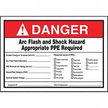 ACCUFORM Arc Flash Label 7 in x 10 in Vinyl, 36A920