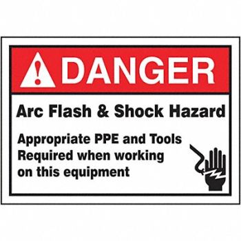 ACCUFORM Arc Flash Label 3 1/2 inx5 in Vinyl, 36A921