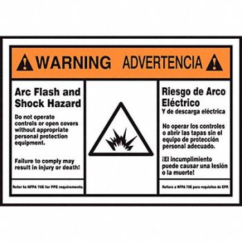 ACCUFORM Arc Flash Label 3 1/2 in x 5 in Vinyl, 36A923