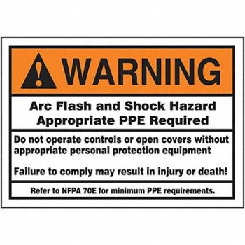 ACCUFORM Arc Flash Label 3 1/2 inx5 in Vinyl, 36A926