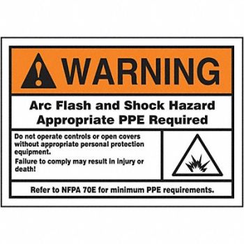 ACCUFORM Arc Flash Label 3 1/2 inx5 in Vinyl, 36A927