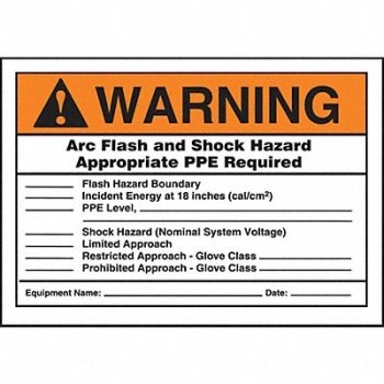 ACCUFORM Arc Flash Label 7 in x 10 in Vinyl, 36A931