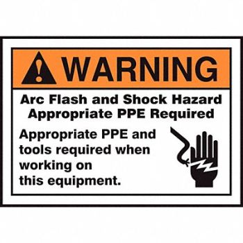 ACCUFORM Arc Flash Label 3 1/2 inx5 in Vinyl, 36A938