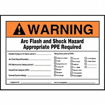 ACCUFORM Arc Flash Label 5 inx7 in Vinyl, 36A942