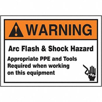 ACCUFORM Arc Flash Label 3 1/2 inx5 in Vinyl, 36A944