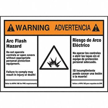 ACCUFORM Arc Flash Label 5 in x 7 in Vinyl, 36A946