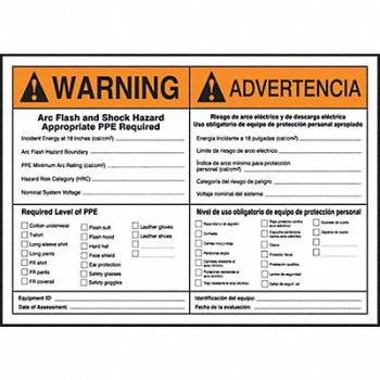 ACCUFORM Arc Flash Label 7 in x 10 in Vinyl, 36A948