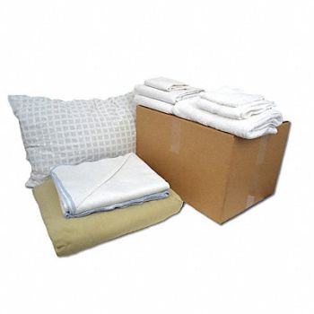R R TEXTILE Bedding/Bath Kit Emergency Shelter Dorms, 36CF99