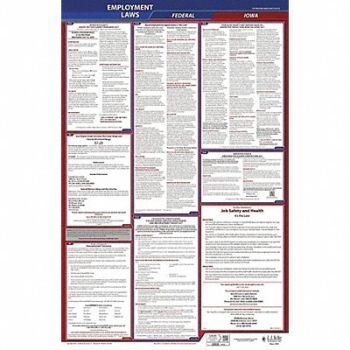JJ KELLER LaborLaw Poster Fed/STA IA ENG 26inH 3yr, 36ER59