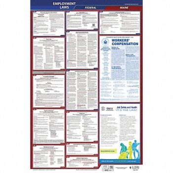 JJ KELLER LaborLaw Poster Fed/STA ME ENG 26inH 3yr, 36ER68