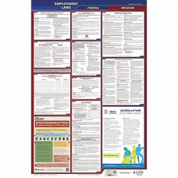 JJ KELLER LaborLaw Poster Fed/STA MO ENG 40Wx26inH, 36EN57