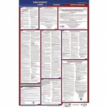 JJ KELLER LaborLaw Poster Fed/STA NC ENG 26inH 1yr, 36EP67