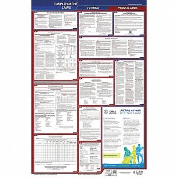 JJ KELLER LaborLaw Poster Fed/STA PA ENG 40Wx26inH, 36EN71