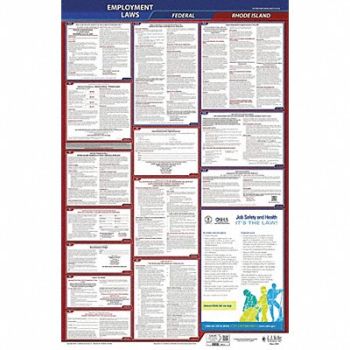 JJ KELLER LaborLaw Poster Fed/STA RI ENG 40Wx26inH, 36EN73