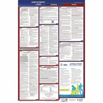 JJ KELLER LaborLaw Poster Fed/STA TX ENG 26inH 1yr, 36EP85