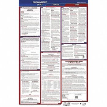 JJ KELLER LaborLaw Poster Fed/STA UT ENG 26inH 1yr, 36EP86