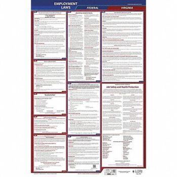 JJ KELLER LaborLaw Poster Fed/STA VA ENG 26inH 1yr, 36EP87