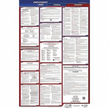 JJ KELLER LaborLaw Poster Fed/STA VT ENG 26inH 3yr, 36ER95