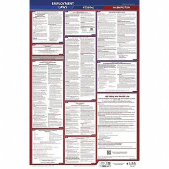 JJ KELLER LaborLaw Poster Fed/STA WA ENG 26inH 3yr, 36ER96