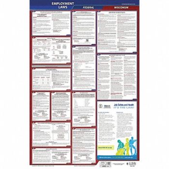 JJ KELLER LaborLaw Poster Fed/STA WI ENG 40Wx26inH, 36EN83