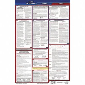 JJ KELLER Labor Law Poster Fed/STA AK SP 26inH 1yr, 36EP93