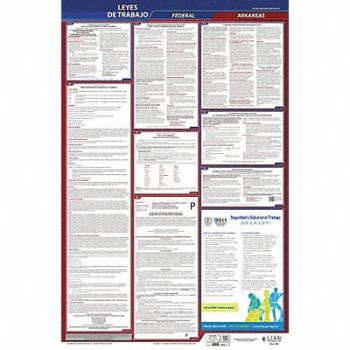 JJ KELLER Labor Law Poster Fed/STA AR SP 40Wx26inH, 36EN88