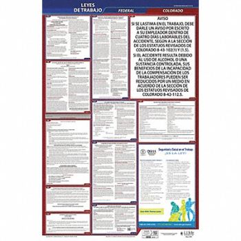 JJ KELLER Labor Law Poster Fed/STA CO SP 40Wx26inH, 36EN92