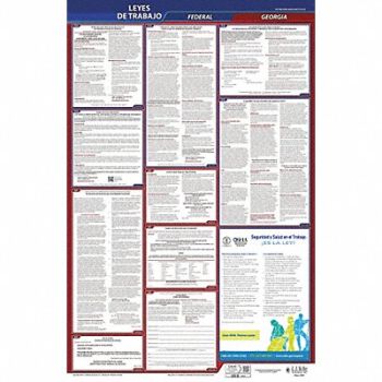 JJ KELLER Labor Law Poster Fed/STA GA SP 26inH 1yr, 36ER04