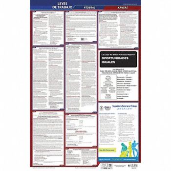 JJ KELLER Labor Law Poster Fed/STA KS SP 26inH 1yr, 36ER10