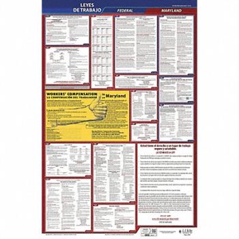 JJ KELLER Labor Law Poster Fed/STA MD SP 40Wx26inH, 36EP07